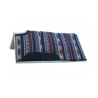 Westernová podsedlová deka s vlněným podšitím,  80x77, modročervená
