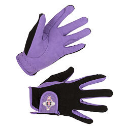 Dětské jezdecké rukavice Lilli Starlight, černá/fialová, více velikostí